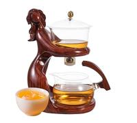 Kit Tetera De Vidrio - Juego De Infusor De Té De Vidrio, Teteras Reutilizables | Tetera De Vidrio Semi-Automática Con Infusor, Servicio De Té Desmontable Para Reuniones En Casa