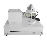 KIT TPV APPROX CAJON PORTAMONEDAS APPCASH01 BLANCO + LECTOR/SCANNER APPLS22WH + IMPRESORA TERMICA APPPOS80AMUSEWH + PACK ROLLOS PAPEL CYT8060BPA