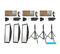 Kit triple LED Nanlite FS300B (con soporte de luz y softbox)