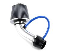 Kit Tubo Admisión Aire Frío Para Turbocompresor Carreras Coches Universal Aluminio 76 Mm Filtro Cónico Engine Intake Pipe(Plata)