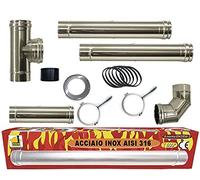Kit tubos estufa de pellets 80 mm de acero INOX 316 L 600 ° CE 1856-2
