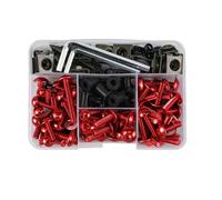Kit Tuercas Pernos Kit De Tornillos Y Tuercas Carenado Motocicleta Para Para Ninja 400 Para Ninja400 Clips Sujeción Fijación Carrocería Tornillos Carenado Motocicleta(Rojo,190pcs)