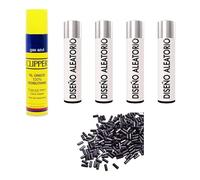 Kit UBOON Esencial: Clipper Gas Isobutano 300 ML + 4 Mecheros Clipper Diseño Aleatorio Coleccionable Refillable Recargables + 9 Piedras de Mechero de Regalo