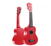 Kit Ukelele Guitarra Hawaiana Acústica Colorida De 4 Cuerdas De 21 Pulgadas Para Principiantes En Música(Color:Red)