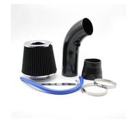 Kit Universal De Admisión En Frío Con Filtro Manguera Goma Para Automóvil 76mm Tubo Sobrealimentador Inducción Alta Potencia Tubo Admisión Aire(Black)