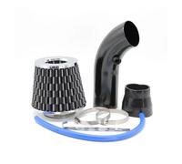 Kit Universal De Admisión En Frío Con Filtro Manguera Goma Para Automóvil 76mm Tubo Sobrealimentador Inducción Alta Potencia Tubo Admisión Aire(Carbon)