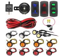 Kit universal de bocina de señal de giro ATV UTV SXS con luces LED, relé intermitente de peligro compatible con Polaris RZR Ranger Turbo Can-Am carritos de golf Kawasaki Teryx