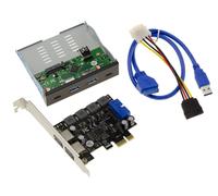 Kit USB3 6 Puertos: Tarjeta PCIe USB 3.0 De Alta Potencia Y Bahía USB3 A Y C