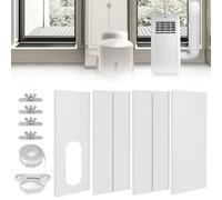 Kit Ventana Aire Acondicionado Portatil, HOVCEH 4 Piezas Kit de Ventilación de Ventanas de Aire Acondicionado 16 x 43-140 cm con Tubo de Desagüe de 13/15 cm, Kit aire Acondicionado Ventana