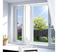 Kit ventana aire acondicionado portatil, Junta de ventana para aire acondicionado móvil, Junta de ventana para acondicionadores de aire móviles con cremallera y cierre adhesivo (400 cm)