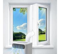 Kit Ventana Aire Acondicionado Portatil, Sello de Ventana Universal 400CM con Doble Cremallera, Sellado Ventana Aire para Acondicionado Móvil y Secadoras, Fácil de Instalar