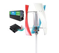 Kit vertical de turbina eólica de 3000 W con generador magnético permanente, inversor de corriente y controlador de carga de viento para uso en exteriores y patio
