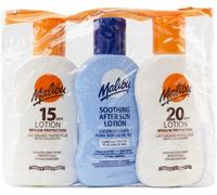 Kit Viaje Cuidado Solar Malibu SPF 15 y 20 + Aloe After Sun | 3 x 100ml