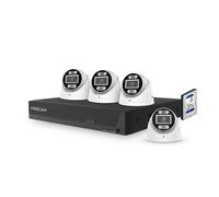 Kit videovigilancia Foscam FNA108E-T4-2T 8MP PoE 4 cámaras HDD 2TB IP66 alarma 110dB