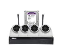 Kit Vigilancia IP WiFi Exterior 4 Cámaras Domo Ezviz H4 2K + Grabador NVR 8Ch + HDD 1TB