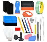 Kit Vinilo Herramientas de Película 35 Stk, Kit de Aplicación de Película de Vinilo, Rasqueta Para Películas Adhesivas, Publicidad Multipropósito de Automóviles Herramientas de Decoración Del Hogar