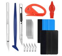 Kit Vinilo Herramientas de película,8 Piezas Kit De Instalación De Vinilo, Herramientas de Película de Tinte Ventana de Coche,con 2 raspadores de Fieltro Cuchillo de precisión Cuchillo de Corte
