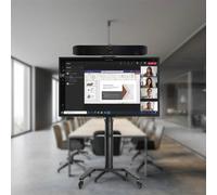 Kit visio Poly Large Room BYOD Kit completo de videoconferencia con barra de vídeo 4K, pantalla 4K de 75 pulgadas, soporte con ruedas y accesorios,