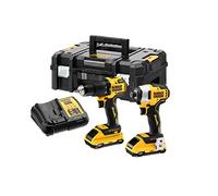 DeWalt DCK2062L2T-QW-KIT XR 18V = DCD709 Taladro Percutor + DCF809 Atornillador Impacto + 2 baterías +maletín TSTAK II, 18 V