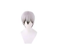 Kita Shinsuke - Peluca para cosplay de Anime Haikyuu, 30 cm, corto, color negro y gris, peluca de pelo sintético para disfraz + red para el pelo