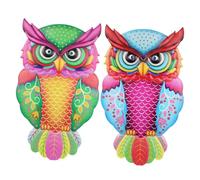 KITANDOVE 2piezas Metal Owl Wall Art Decoración Colgante De Búhos Para Jardín y Patio Adornos De Pared Para Exterior Diseño Detallado y Instalación