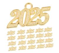 KITANDOVE 30 Piezas Colgante 2025 Cuentas Para Pulseras Gemas y Amuletos Para Uñas Cuentas De Pulsera Suministros Para Hacer Joyas Encantos Del Año 2024 Anillos Borla Golden Aleación De Zinc