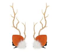 KITANDOVE Clips de Pelo Navidad con Cuernos de Reno Luminosos Tocado para Cosplay y Decoración Festiva Accesorios de Pelo con Luces LED para Fiesta Navideña