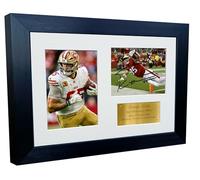 Kitbags & Lockers Fotografía firmada A4 de George Kittle San Francisco Super Bowl de 30,5 x 20,3 cm, marco de fotos autografiado, póster de fútbol, regalo G