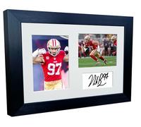 Kitbags & Lockers Fotografía firmada A4 de Nick Bosa San Francisco Super Bowl de 12 x 8 pulgadas, marco de fotos autografiado, póster de fútbol