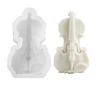 KitBeads 1 molde de silicona en forma de violín 3D con temática de instrumentos musicales, molde de resina para resina epoxi, yeso, manualidades, fabricación de velas, decoración de fiesta de músico