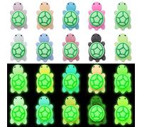 KitBeads 10 cuentas luminosas de silicona de 10 colores que brillan en la oscuridad, cuentas de tortuga marina para hacer joyas, pulseras, collares a granel