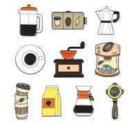 KitBeads 10 pines esmaltados para café, cafetera moca, taza de granos de café, broche para mochila, ropa, sombreros, abrigos, accesorios de manualidades, Acrílico