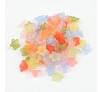 KitBeads 100 tapas de cuentas acrílicas al azar, transparentes, esmeriladas, para trompeta, cuentas espaciadoras florales para hacer joyas a granel