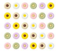 KitBeads 20 cuentas de margaritas de silicona al azar, coloridas con temática de primavera, cuentas de girasol de goma opacas para hacer joyas a granel