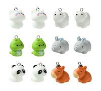 KitBeads 24 dijes opacos de 6 estilos de animales, colgantes 3D, de resina, oso, panda, gato, para hacer pulseras, collares, llaveros, manualidades a granel