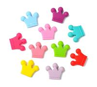 KitBeads 25 cuentas focales de silicona con corona aleatoria, cuentas coloridas de corona de rey y reina para bolígrafos, llaveros, pulseras, bisutería, manualidades