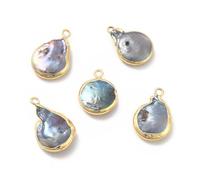 KitBeads 5 colgantes de perlas de concha natural, estilo barroco, cultivadas en forma de lágrima, a granel, para hacer joyas, collares, aretes, pulseras, manualidades, Acrílico, No es una piedra