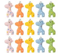 KitBeads 50 dijes de resina de 5 colores con diseño de jirafa, bosque, animales salvajes, bonitos dijes de jirafa de dibujos animados para hacer joyas, pulseras, collares a granel, Acrílico, No es una