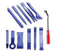 Kitbest Kit de Herramientas Desmontaje Coche, 12PCS Herramienta de extracción de molduras de plástico, Kit de reparación de tapicería automática, Juego de extracción de Panel de Audio