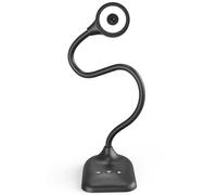 Kitchbai Web Camera PC, Cámara Web con Micrófono para PC con Luces LED de 3 Niveles, Inversión de Imagen, Plegado, para Mac OS, Windows, Zoom, Trabajo OBS con Aprendizaje a Distancia, Arte en Línea