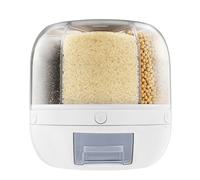 Kitchen 13lbs Rice and Grain Storage Container Food Dispenser with Sealed Lid Rotating Rice Dry Storage Dispenser 6 s Cereal Dispenser for Kitchen Beans White