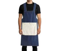 Kitchen Aprons - Men Cooking Apron with Hand Towel, Water & Oil Resistant Apron | Detachable Hand Towel, Front Pocket, Cross-Back Design | For Grilling, BBQ, Butcher, Painting, Barber, Cleaning, Work
