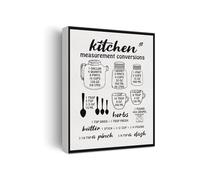 Kitchen Conversion Chart Canvas, Funny and Useful Wall Decor Housewarming Gift for New Home(Unframed,12x18inch(30x45cm))