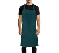 Kitchen Cooking Aprons - Waterproof Polyester Fabric, Adjustable Baking Bib, Multi-Pocket Chef Smock With Two Storage Pouches | Protective Gear For BBQ Grilling Butcher Painting Barber Cleaning Use