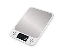 Kitchen Cooking Scale Báscula digital multifunción for cocina y alimentos, báscula de con plataforma acero inoxidable 5/10Kg pantalla LCD(White-10kg 1g)