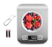 Kitchen Cooking Scale Mini báscula digital electrónica de 10 kg, plataforma pesaje acero inoxidable, recargable por USB, cocina for cocinar, hornear, bajar peso, etc
