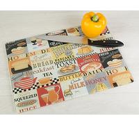 Kitchen Craft Everyday Home Retro Desayuno Protector de Superficie de Trabajo de Cristal, Multicolor