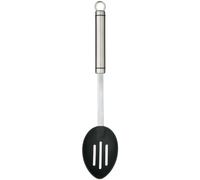 KitchenCraft Cuchara profesional de nylon con mango de acero inoxidable, 35 cm (14"), plata/negro