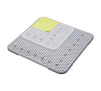 KitchenCraft Alfombrilla Protectora para Fregadero, 3 Piezas Ajustable, Protección para el Fregadero, Cristalería y Vajilla, Plástico, 30 x 30cm (12 x 12"), Gris/Verde