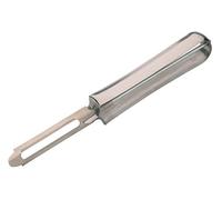 KitchenCraft Pelador de patatas giratorio con eliminador de manchas, ideal para pelar frutas y verduras, acero inoxidable, 17 cm